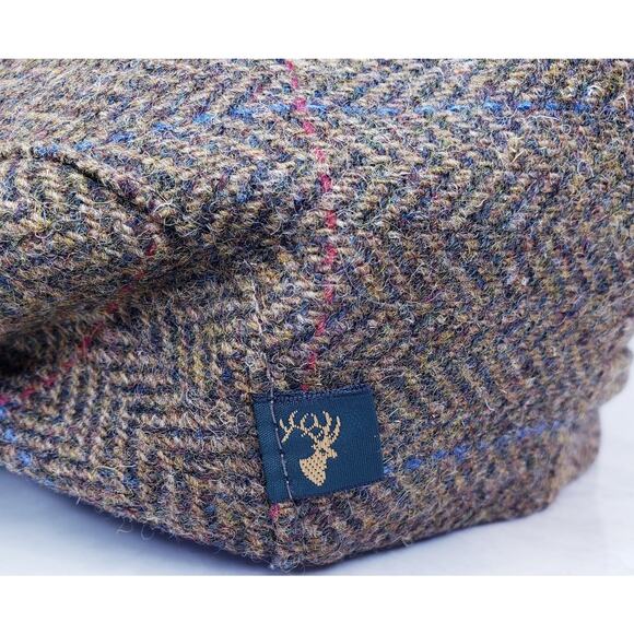NWT MUCROS WEAVERS Trinity Wool Newsboy Flat Cap Herringbone Irish Tweed in XL - Picture 8 of 12